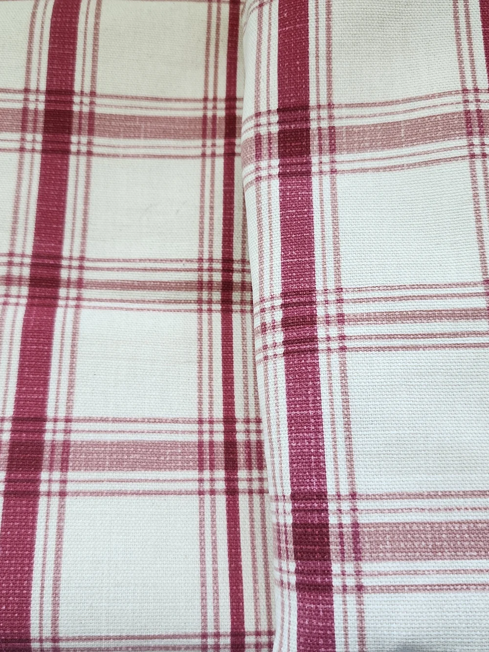 Waverly Frech Door Fabric Roll Up Shade Crimson & Cream (2 Panels)